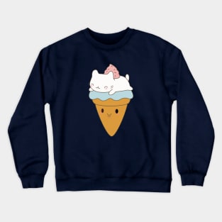 Kawaii Ice Cream Cone Cat T-Shirt Crewneck Sweatshirt